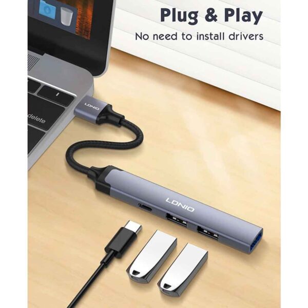 هاب 4 پورت USB-A الدینیو مدل DS-44C