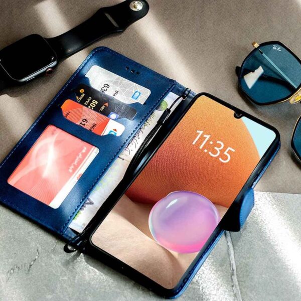 کیف کلاسوری چرمی با درب آهنربایی و دارای جای کارت مناسب برای گوشی های سامسونگ