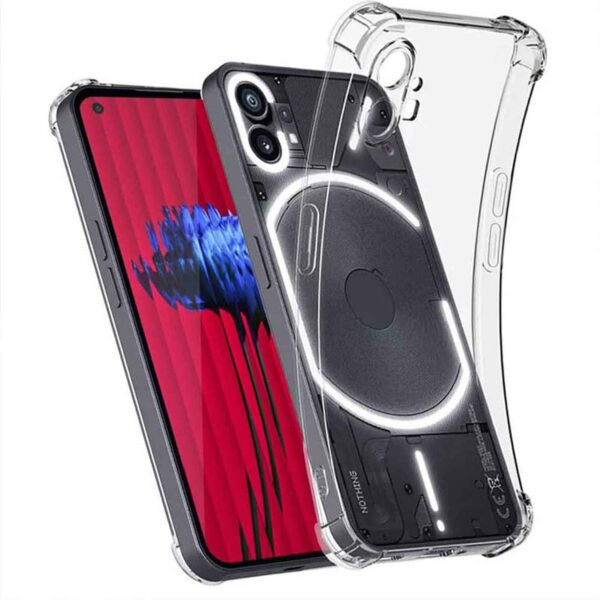 قاب ژله ای شفاف دارای ضربه گیر در چهار طرف برای گوشی های Nothing Phone