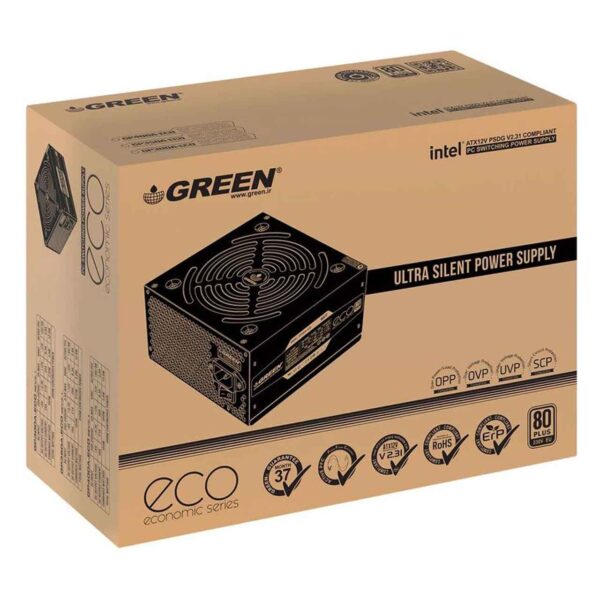 منبع تغذیه کامپیوتر گرین مدل GP300A-ECO Rev3.1