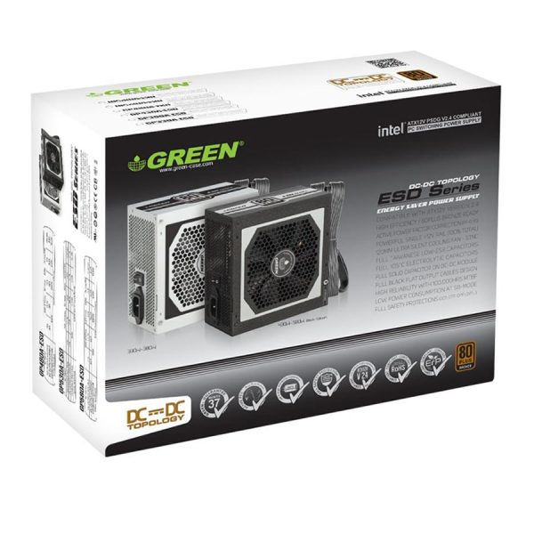 تصویر دوم ازمنبع تغذیه کامپیوتر گرین مدل GP580A-EUD توان 580 وات