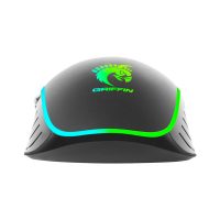 نمای پشت ماوس گیمینگ گرین GM605-RGB با نورپردازی RGB
