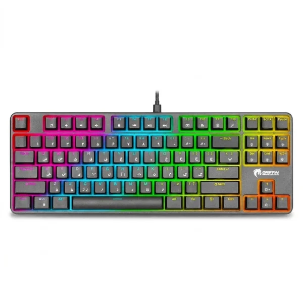 کیبورد گیمینگ گرین مدل GK801-RGB مکانیکال آبی Tenkeyless