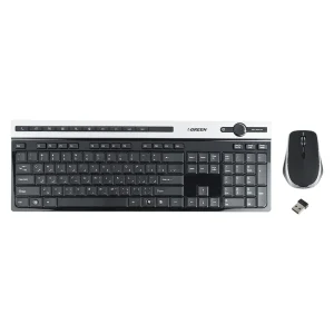 کیبورد و ماوس بی‌سیم گرین مدل GKM-505W با سوئیچ ممبران Full Size